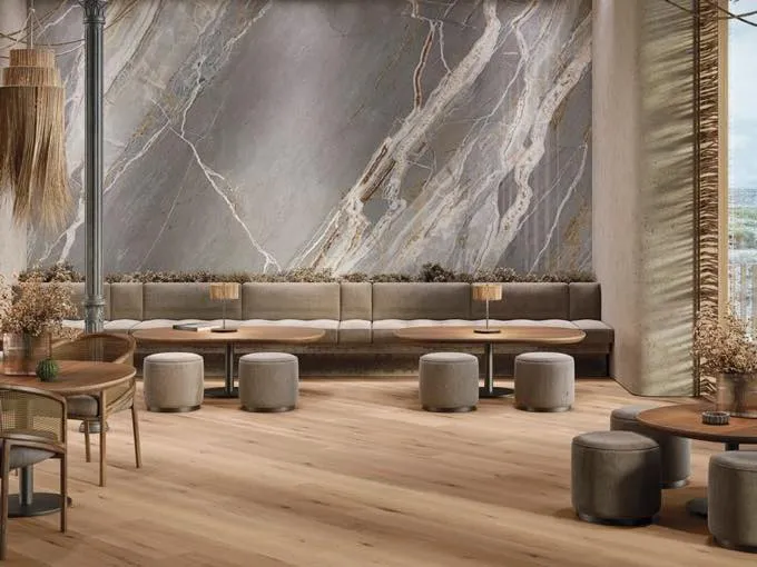 Porcelanosa — Wall and floor ceramics, the group’s reference and the heart of the showroom.